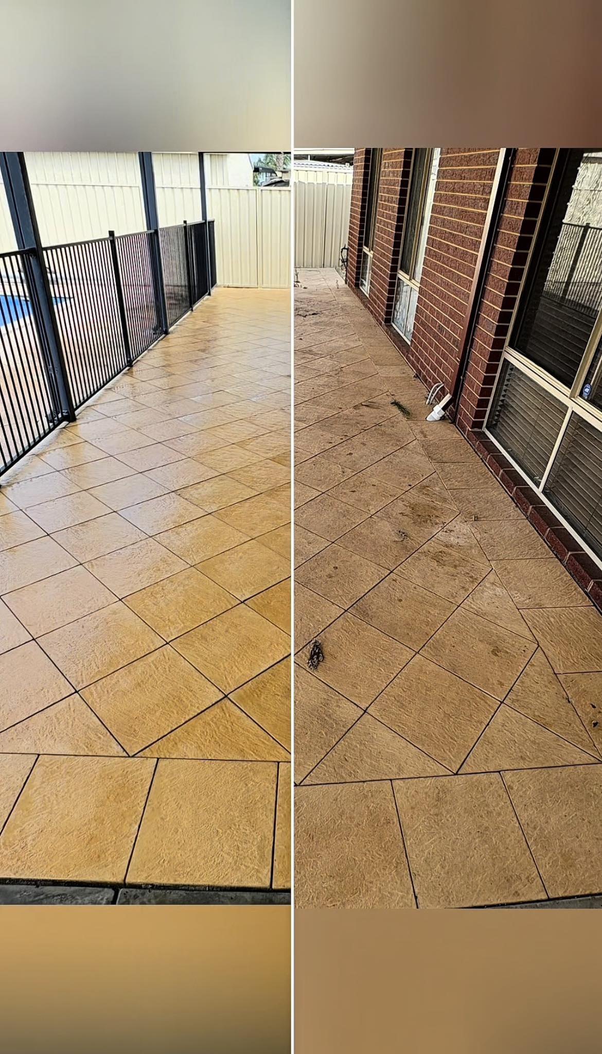 Pathway before cleaning