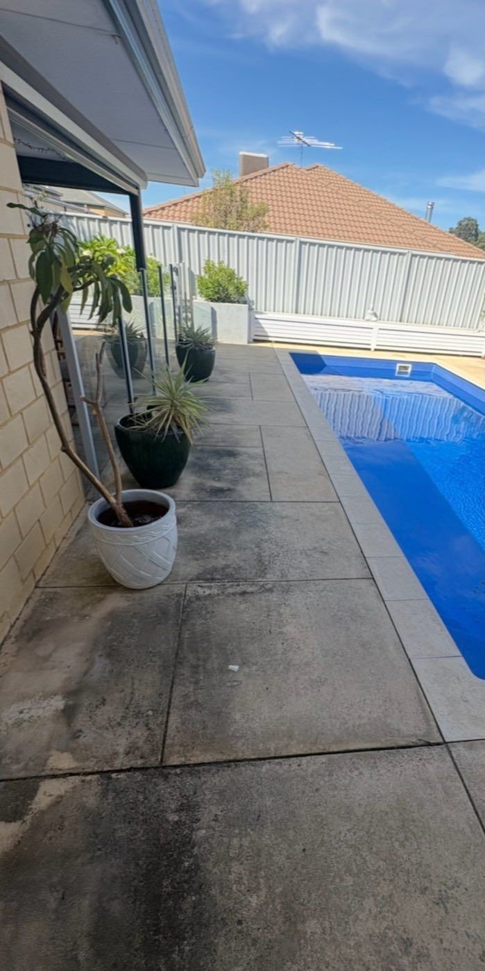 Pool area before cleaning